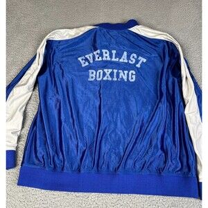 Everlast Boxing Track Jacket Mens Large Blue Full Zip Long Sleeve Pockets Y2K